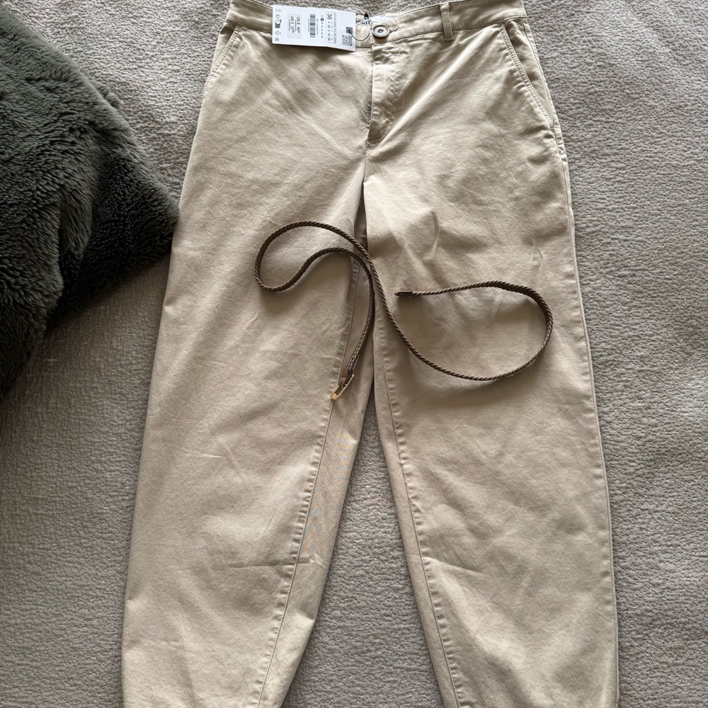 NWT Zara Khaki Pants w/ Belt